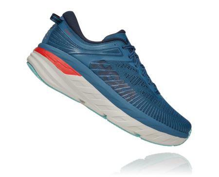 Hoka One One Bondi 7 - Pantofi Mers Barbati Turcoaz | RO-96lV6pw